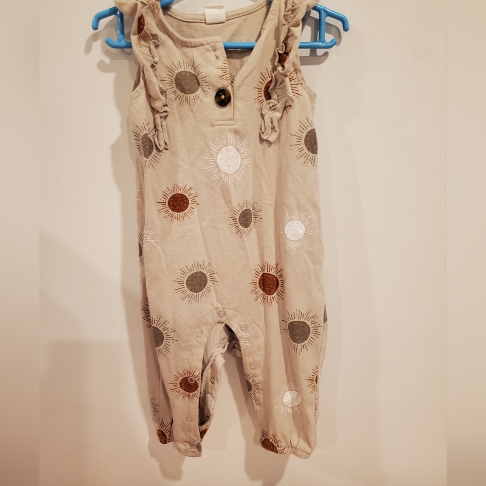 Pl Baby 9 Month Sun Patterned Beige Kids Romper
